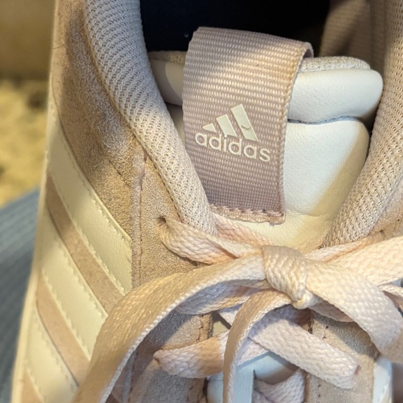 Adidas VL Court 3.0 Women's Pale Blush Pink Suede Sneakers - Picture 9 of 14